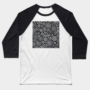 BLACK AND WHITE BULLSEYE PATTERN Baseball T-Shirt